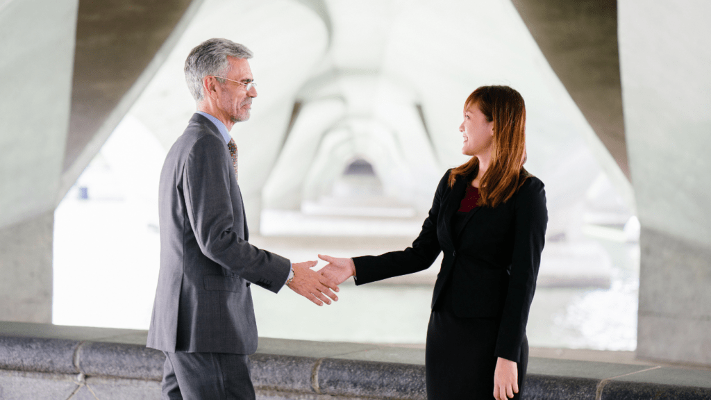 Man and woman doing shake hands 