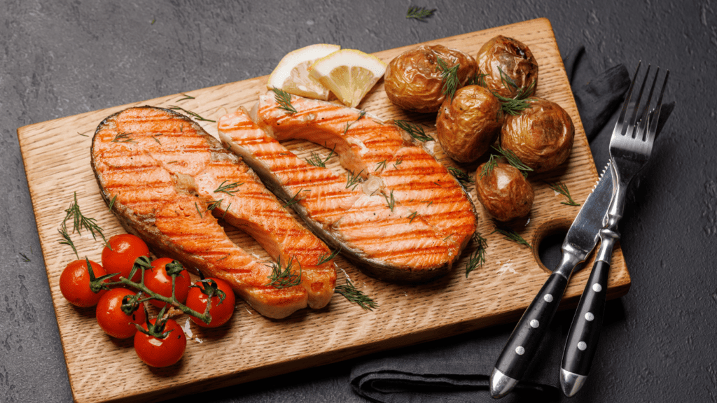 salmon and potatoes