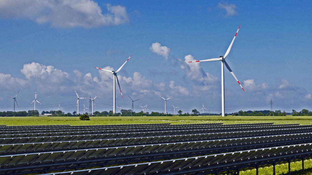 Solar panel and wind Turbines 