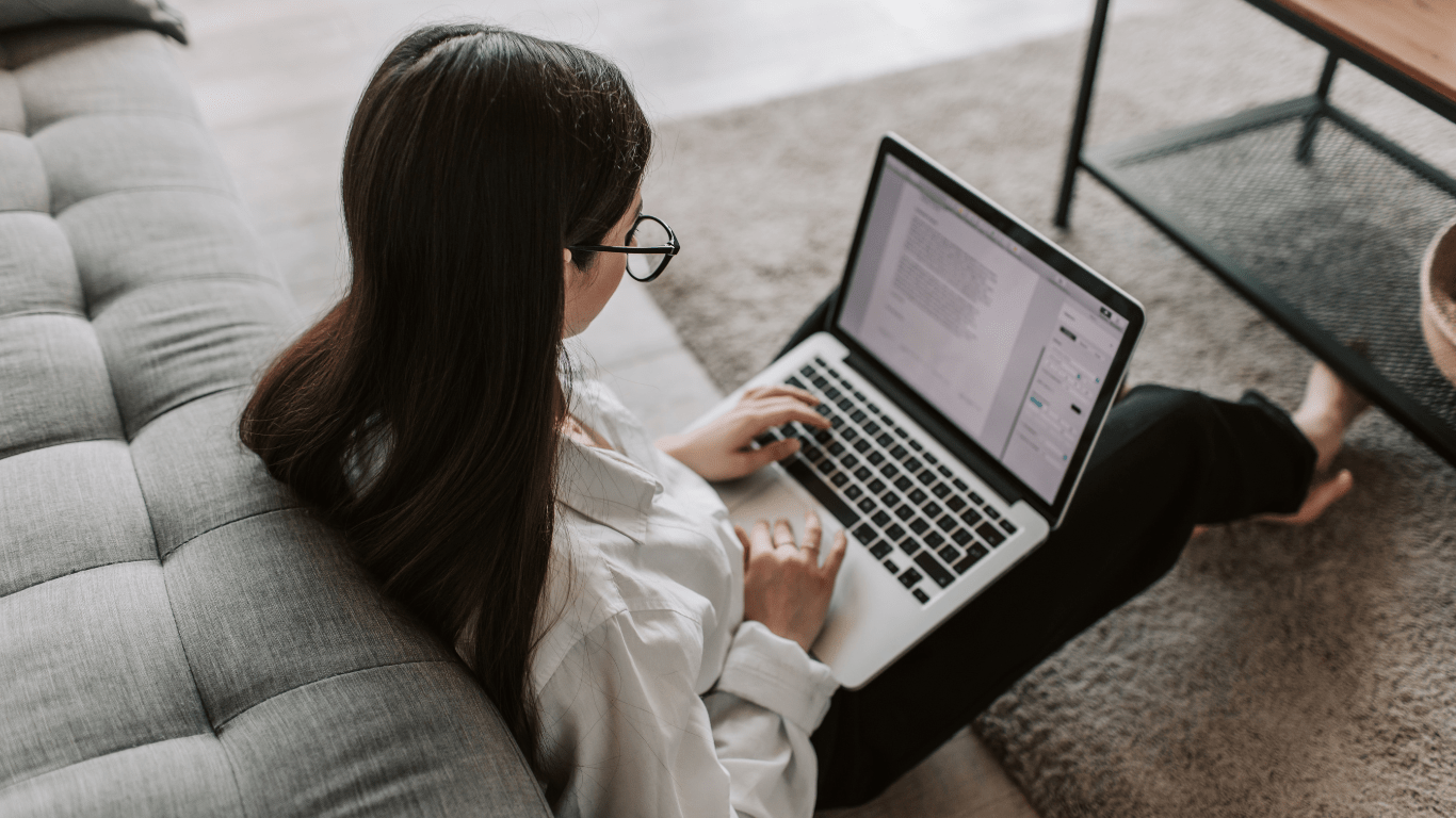 Woman working from home